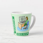 Weibliche Computerprogrammiererin mit Namenswahl Milchtasse (Rechte Ecke)