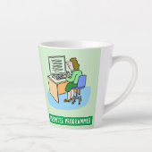 Weibliche Computerprogrammiererin mit Namenswahl Milchtasse (Rechts)