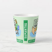 Weibliche Computerprogrammiererin mit Namenswahl Milchtasse (Vorderseite)