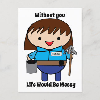 Weibliche Custodian Life Messy Funny Personalize Postkarte