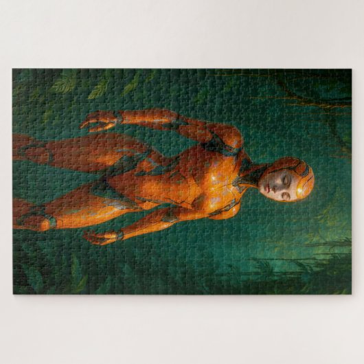 Weibliche Cyborg Jungle Sentinal Orange Armor Puzzle (Horizontal)