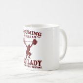 Weibliche, die sich wiegt, vorausgesetzt, ich bin kaffeetasse (VorderseiteRechts)