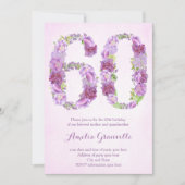 weibliche Einladungen zum 60. Geburtstag, Lavendel (Vorderseite)