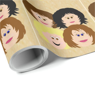 Weibliche Erscheinung (braunes Haar) Geschenkpapier