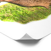 Weibliche Fasan im Gras Poster (Ecke)