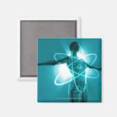 weibliche Figur mit einem Overlay eines atomaren S Magnet (Vorderseite/Rückseite)