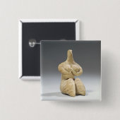 Weibliche Figürchen in der Halaf Art, c.4500 BC Button (Vorne & Hinten)