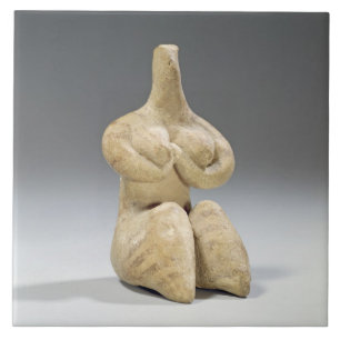 Weibliche Figürchen in der Halaf Art, c.4500 BC Fliese