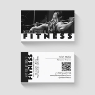 Weibliche Fitness Schwarz-weiß Visitenkarte