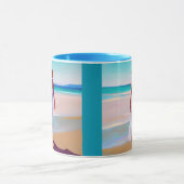 Weibliche Frau am Strand Tasse (Zentrum)