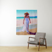 Weibliche Frau am Strand Wandteppich (Beispiel)