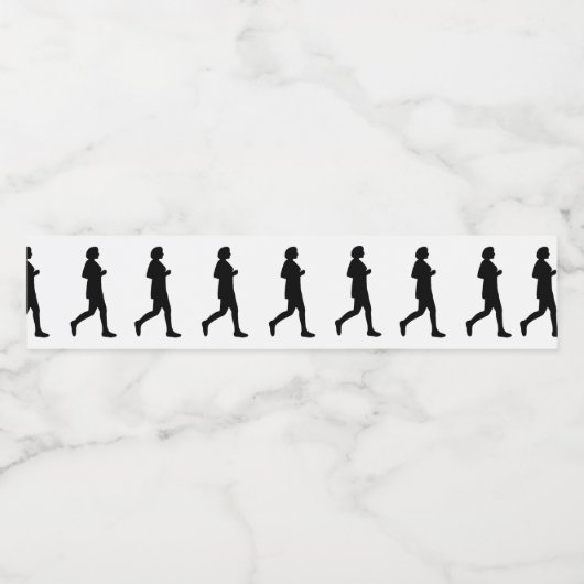 Weibliche Frauen Silhouette Jogger Runner Labels Wasserflaschenetikett (Einzelnes Label)