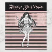 weibliche Freundin Weinetikett (Einzelnes Label)