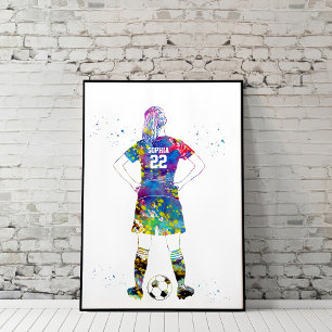 weibliche Fußballspielerin Poster