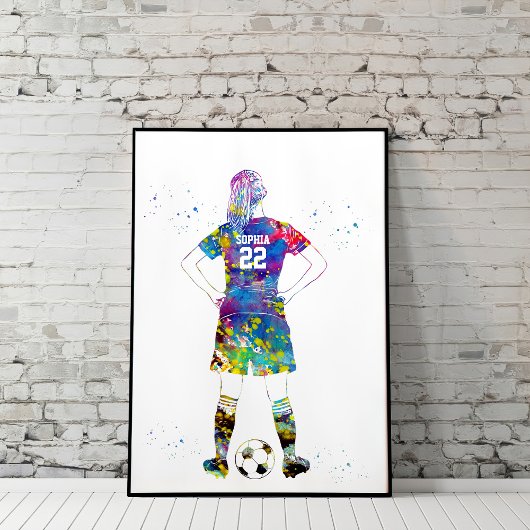 weibliche Fußballspielerin Poster