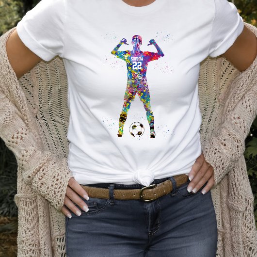 weibliche Fußballspielerin T-Shirt
