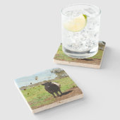 weibliche Galloway-Kuh, Steinuntersetzer (Seitenansicht)