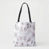 Weibliche Geburt Doula Midfrau Hand Drawn Floral T Tasche (Vorderseite)