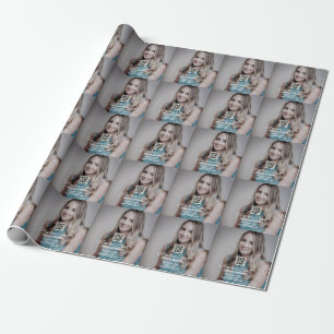 Weibliche Geschäftsvorständin Foto Name QR-Code Te Geschenkpapier