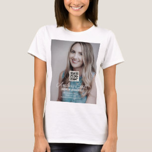 Weibliche Geschäftsvorständin Foto Name QR-Code Te T-Shirt