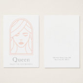 Weibliche Girl-Gesicht, White Earring Display-Kart (Vorne & Hinten)