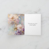 Weibliche goldene Lila weiße Blume Dankeskarte (Innenseite)
