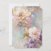 Weibliche goldene Lila weiße Blume Einladung (Rückseite)