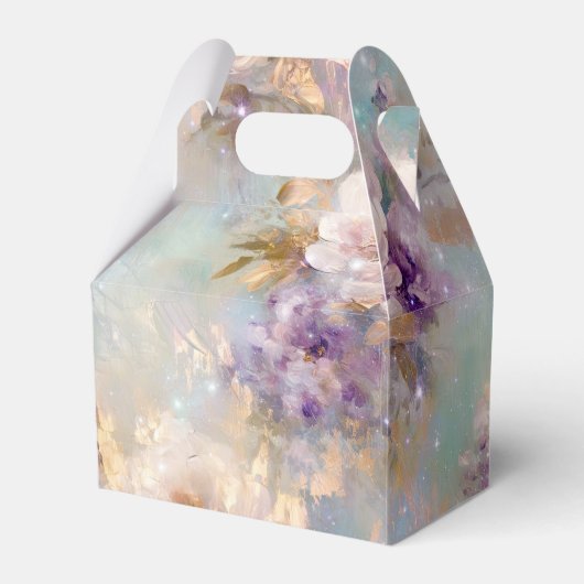 Weibliche goldene Lila weiße Blume Geschenkschachtel (Vorderseite)