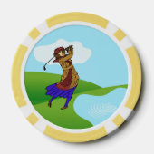 Weibliche Golfer: 1 Vorbereitung zum T-Shirt Off & Pokerchips (Rückseite)