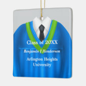 Weibliche Grad Gown Blau und Grüne Ornamente (Links)