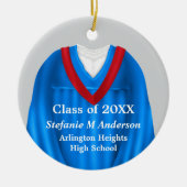 Weibliche Grad Gown Blau und Rot Ornament (Vorne)