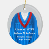 Weibliche Grad Gown Blau und Rot Ornament (Links)