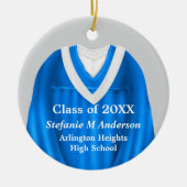 Weibliche Grad Gown Blau und Weiß Ornamente (Vorne)