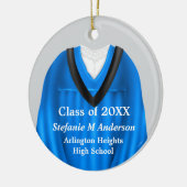 Weibliche Grad Gown Blue and Black Ornament (Links)