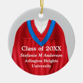 Weibliche Grand Gown Rot und Blauer Ornament