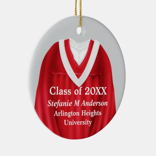 Weibliche Grand Gown Rot und Weiß Ornamente (Rechts)