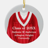 Weibliche Grand Gown Rot und Weiß Ornamente (Vorne)