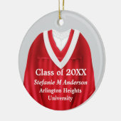 Weibliche Grand Gown Rot und Weiß Ornamente (Links)