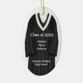 Weibliche Grau-Gown Schwarz-Weiß-Ornament Keramikornament (Rechts)