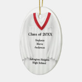 Weibliche Grau-Gown, Weiß- und Rotschmuck Keramikornament (Links)