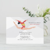 Weibliche Gymnast-Einladung Einladung (Stehend Vorderseite)