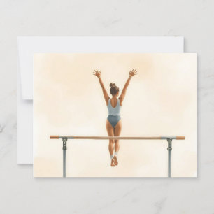 Weibliche Gymnastin auf Parallel zwei zwischen Bar Postkarte