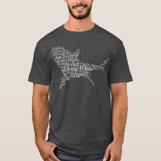 Weibliche Haie, Haiarten Word Wolke T-Shirt