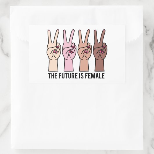 Weibliche Hände mit Friedenszeichen Rechteckiger Aufkleber (Tasche)