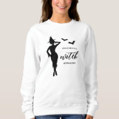 Weibliche Hexenfrau modelliert mit Fledermäusen un Sweatshirt (Vorderseite)