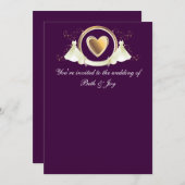 Weibliche Hochzeitseinladung Einladung (Vorne/Hinten)