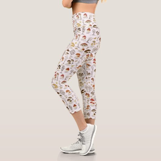 Weibliche Holzpolstermuster Capri Leggings (Links)