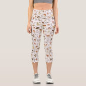 Weibliche Holzpolstermuster Capri Leggings (Vorderseite)