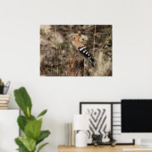 Weibliche Hoopoe auf Trunk Poster (Heimbüro)