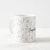 Weibliche hübsche rosafarbene Blüten Kaffeetasse (Vorderseite Links)